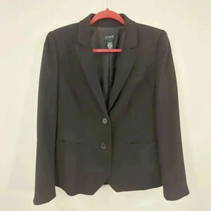 J.Crew Women's‎ Wool Blazer Black Size 4 Button Front Fully Lined